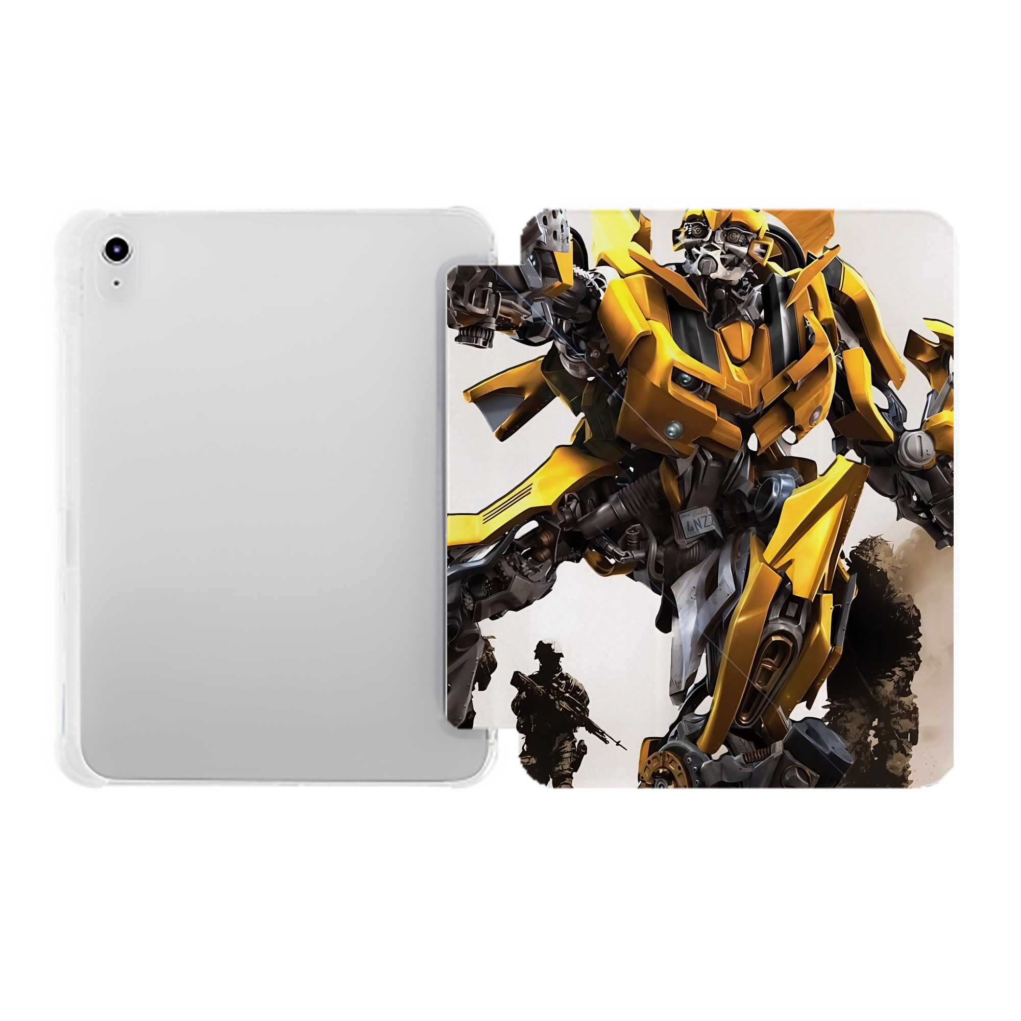（画像用） Transformers トランスフォーマー IPad ケース ペン収納付き 三つ折りスタンド PUレザー×シリコン 対応機種9.5/10.5/10.9インチ